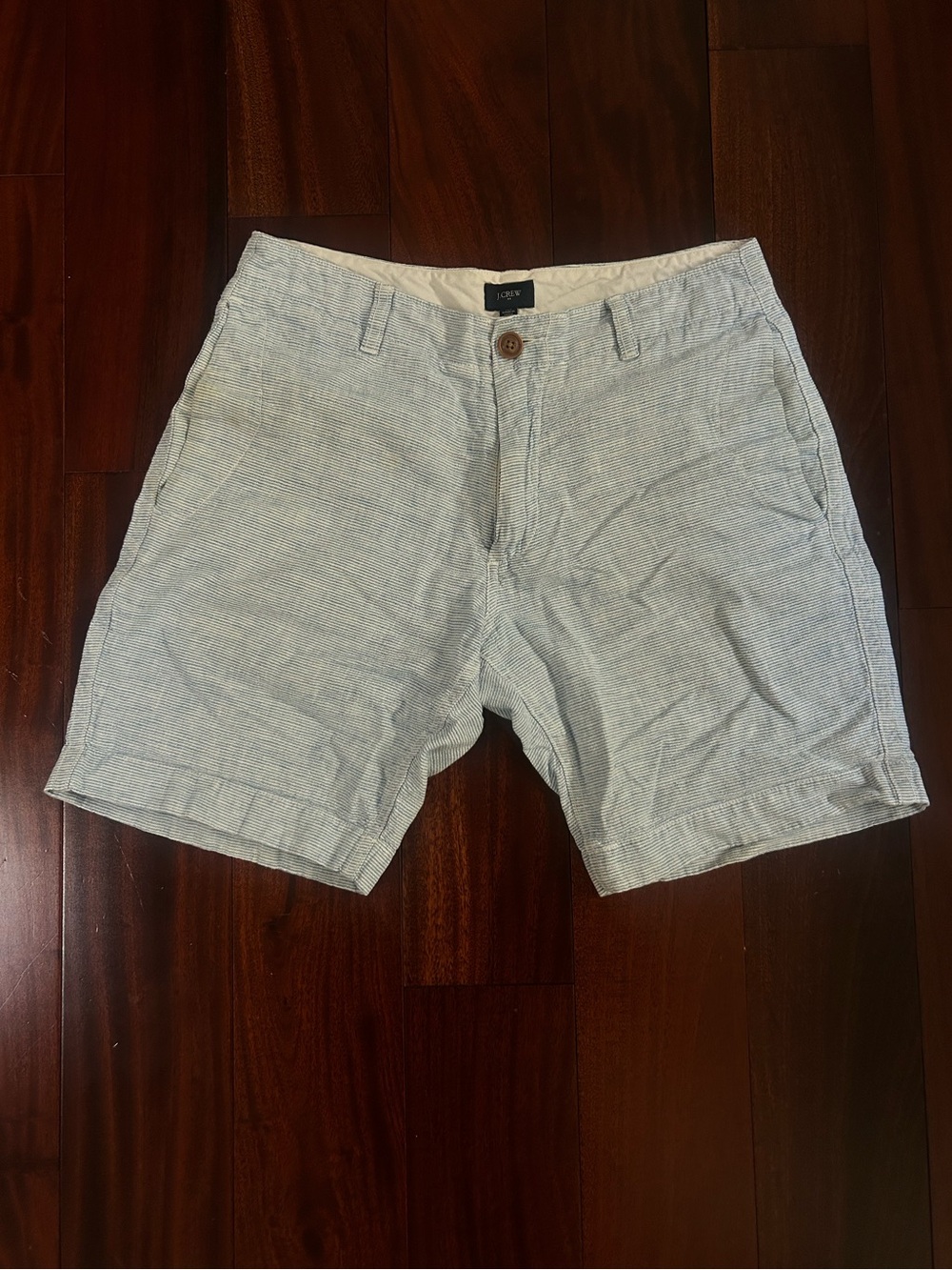 J. Crew Light Blue Seersucker Flat Front Men's Shorts